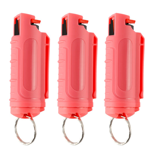 Solid Color Pepper Spray Self Defense Safety Keychain | 3 Pack